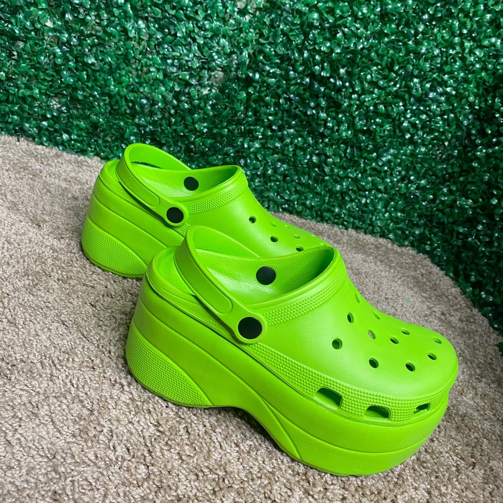 Green Platform Clogs